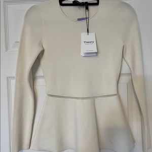 Theory cream peplum top